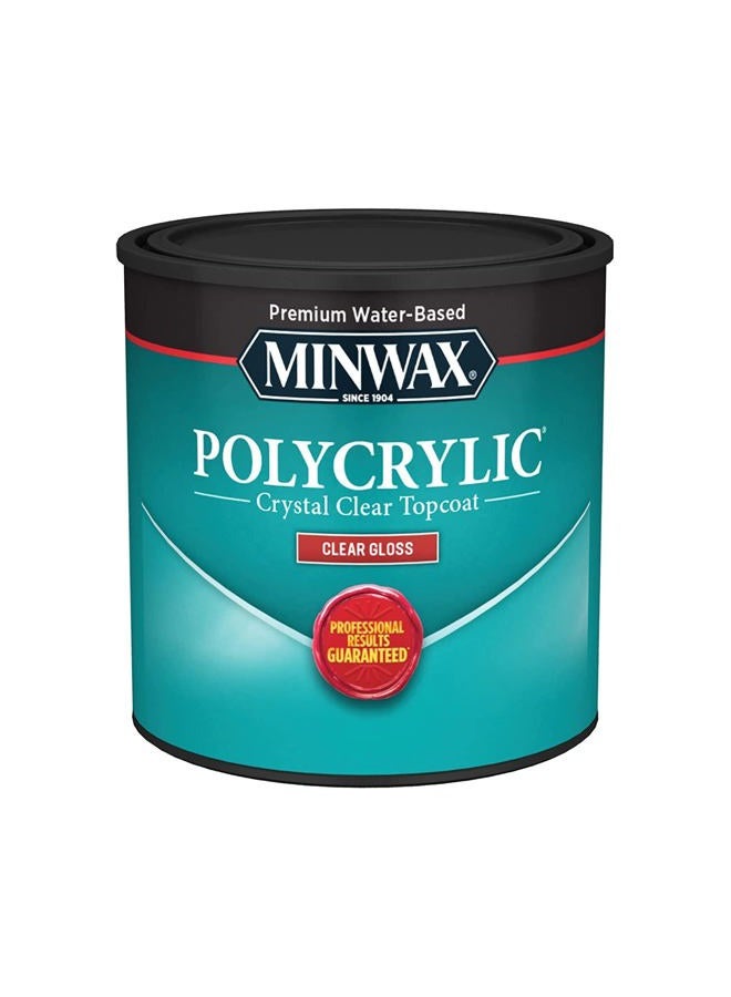 Minwax تشطيب واقي مائي بوليكريليك - 255554444-1/2 باينت، شفاف - Image 1
