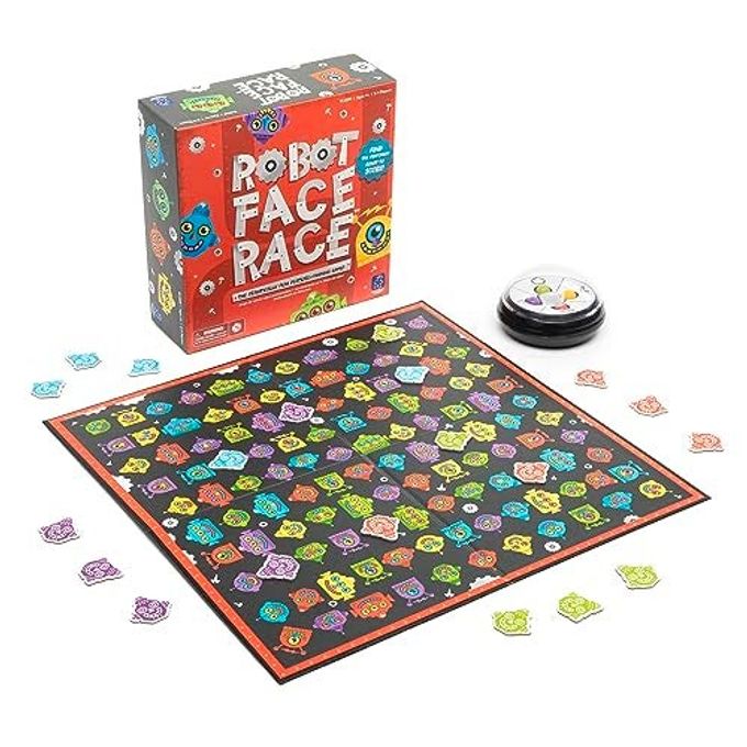 Educational Insights Robot Face Race, Fast Paced Color Recognition Matching Game, for 2-4 Players, Award-Winning Fun Family Board Game for Kids Ages 4+ - Image 1