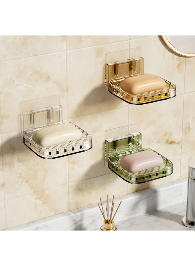 Amber Large Square Adhesive Wall Mounted Soap Dish With Drainage Holes - Image 1