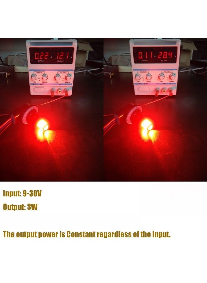 قطعتان من مصابيح LED 3157 فائقة السطوع ومنخفضة الطاقة ومزدوجة السطوع مع جهاز عرض بديل لمصابيح الفرامل الخلفية (أحمر) - Image 3