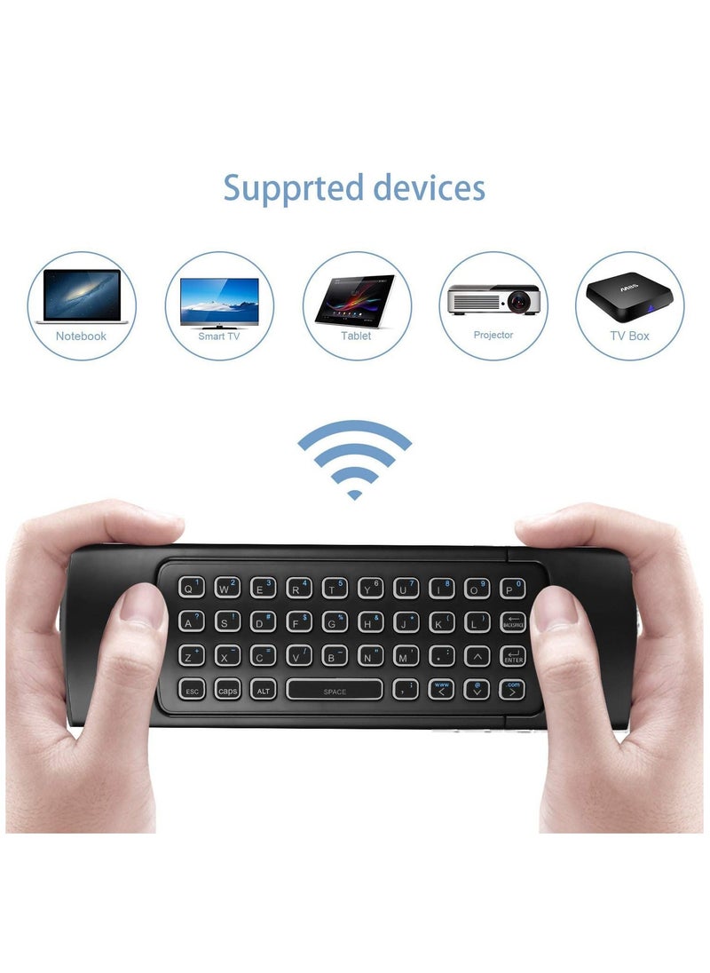 MX3 Pro Mini Backlit Keyboard with Air Mouse, Remote Control for Android TV, Mini Wireless Programming IR Remote for Android/T-Box/IP, Black