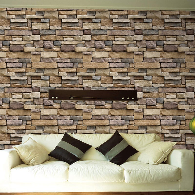 Simulation Stone Wallpaper Self-adhesive Wall Stickers 3D Stone Wall Decals for Home Living Room Bedroom Decor - Image 4