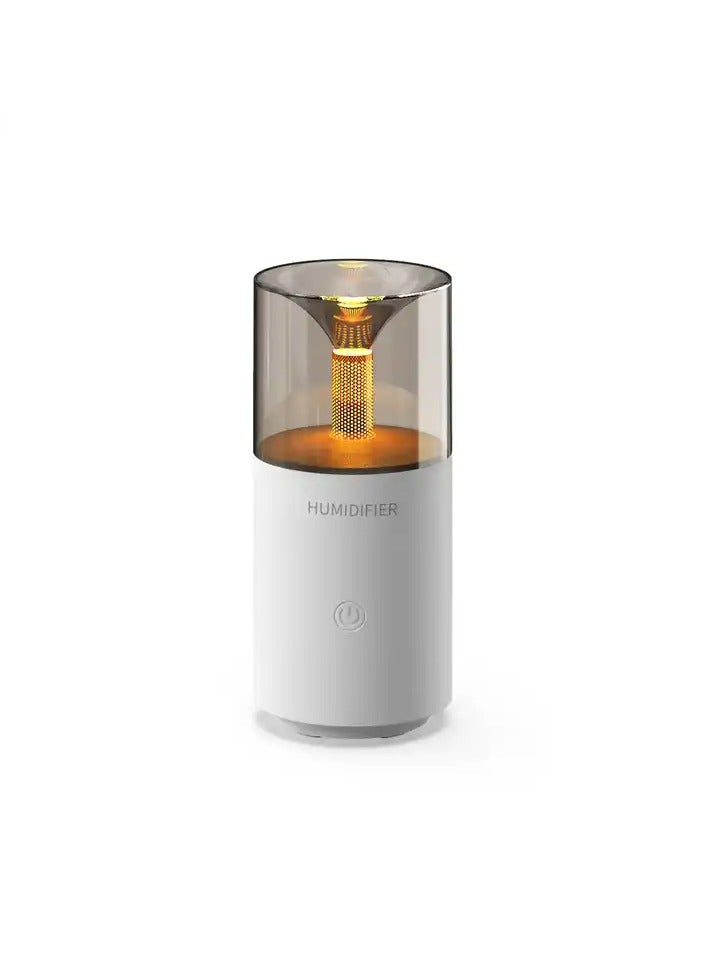 Portable Mini Air Humidifier, 120ml Small Cool Mist candle Shape Humidifier with LED Night Light, USB Personal Desktop Humidifier for Car, Office, Bedroom Travel Mini Humidifier.  - Image 1