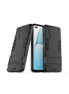 HuHa Case Cover For Realme X50 5G PC + TPU Shockproof Protective Case with Holder Black 