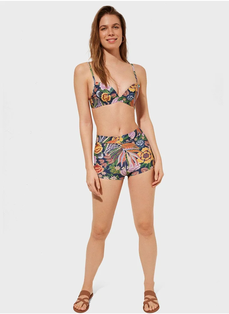 women'secret Tropical Printed Bikini Top