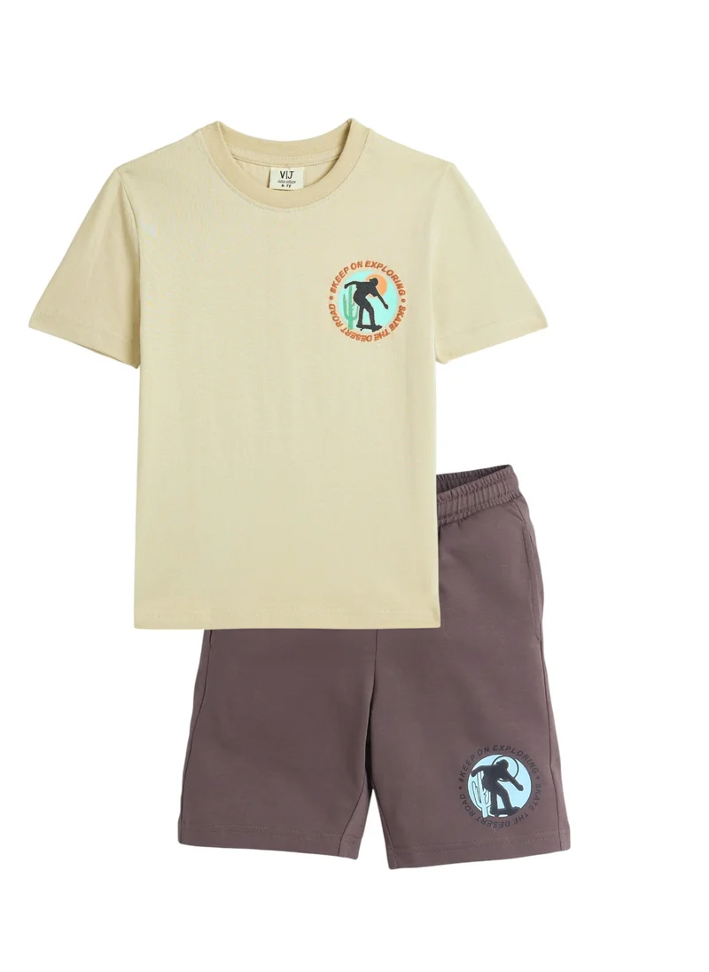 victor and jane Victor and Jane Boys' T-Shirt – "Ride the Streets!" - Light Brown