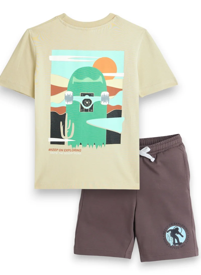 victor and jane Victor and Jane Boys' T-Shirt – "Ride the Streets!" - Light Brown