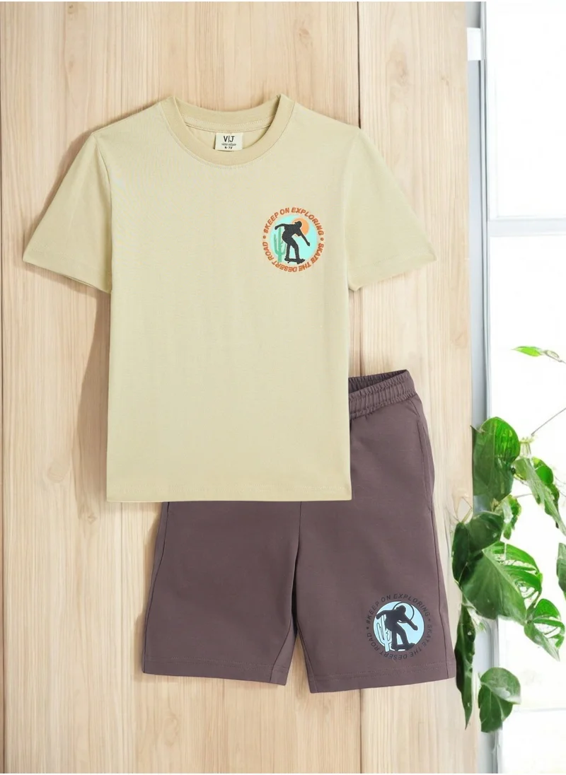 victor and jane Victor and Jane Boys' T-Shirt – "Ride the Streets!" - Light Brown