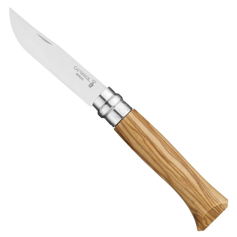 OPINEL No.06-No.09 Premium Woods, Stainless Steel Folding Pocket Knife, Made in France (No.08/Olive) - Image 1