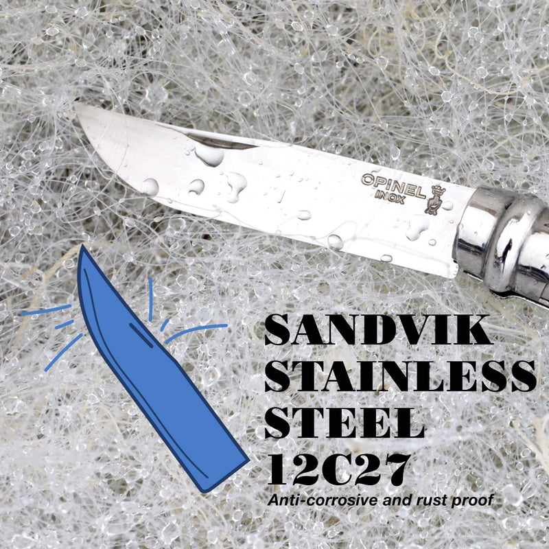 OPINEL No.06-No.09 Premium Woods, Stainless Steel Folding Pocket Knife, Made in France (No.08/Olive) - Image 4