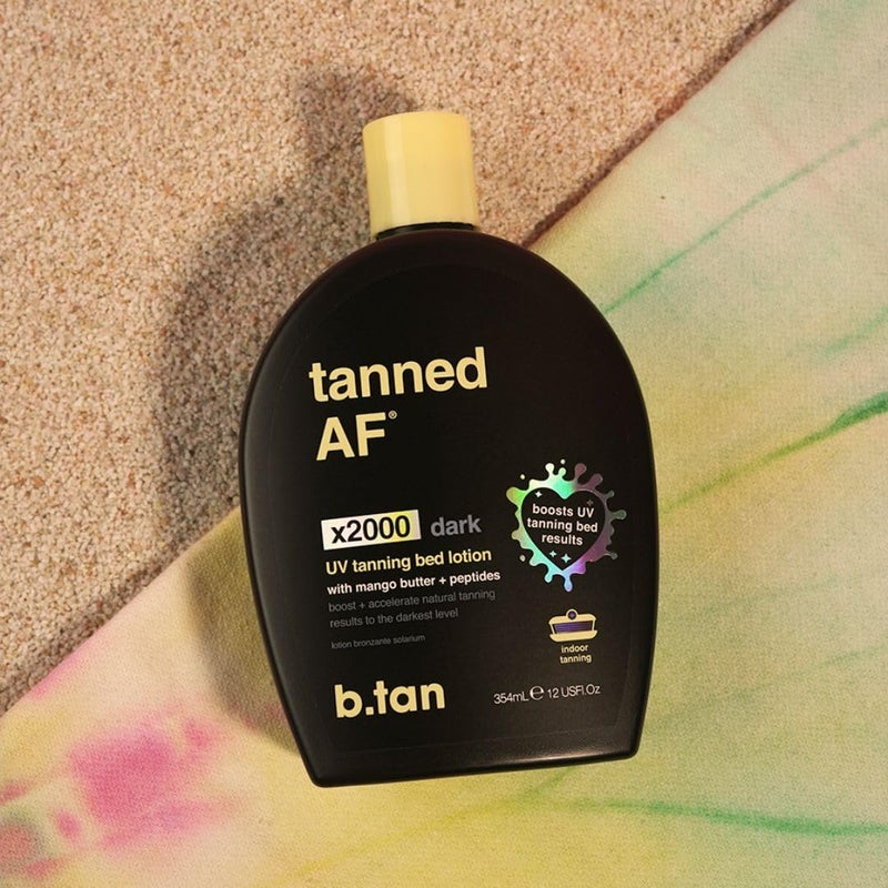 b tan لوشن سرير التسمير من b.tan UV | أغمق لوشن للتسمير - ملون، للتسمير الداخلي والخارجي، معزز برونزر، أفضل موسع لتسمير الجسم، بدون حماية من الشمس، 12 أونصة سائلة - Image 5
