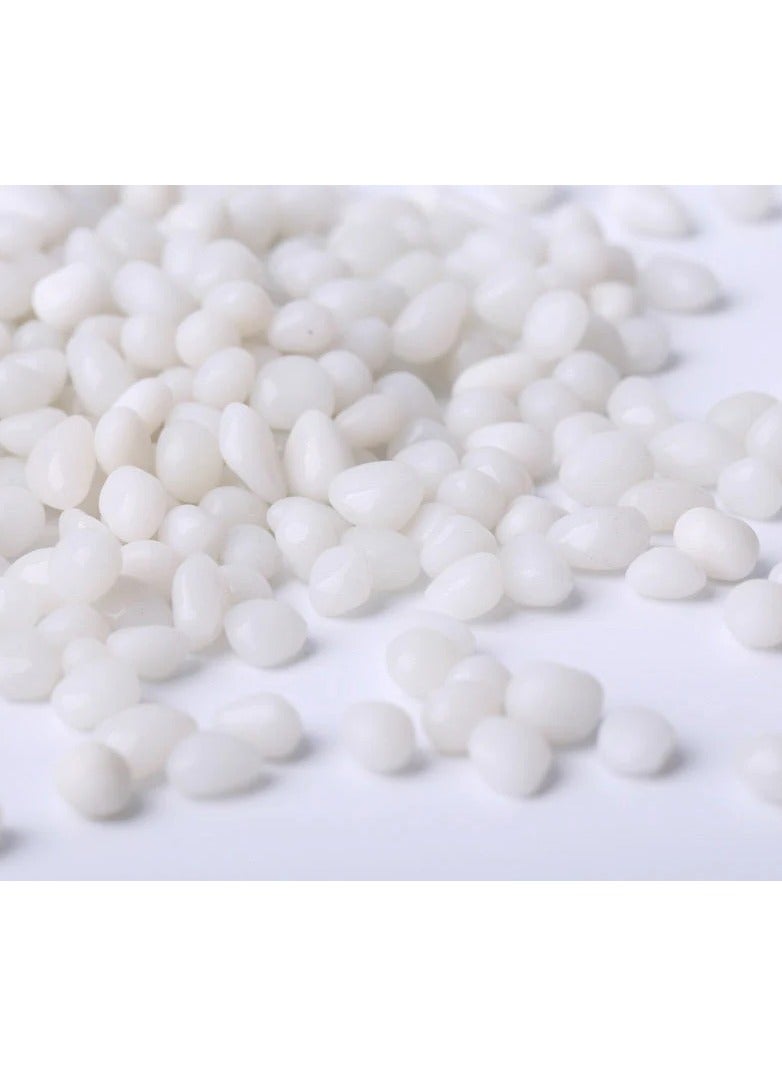 Rubik 250g Fish Tank Aquarium Decorated Glass Stone, Glass Pebbles Artificial Glaze Crystal Stone for Fish Turtle Tank Landscape Bottom & Potted Plants Decoration (White) - Image 1