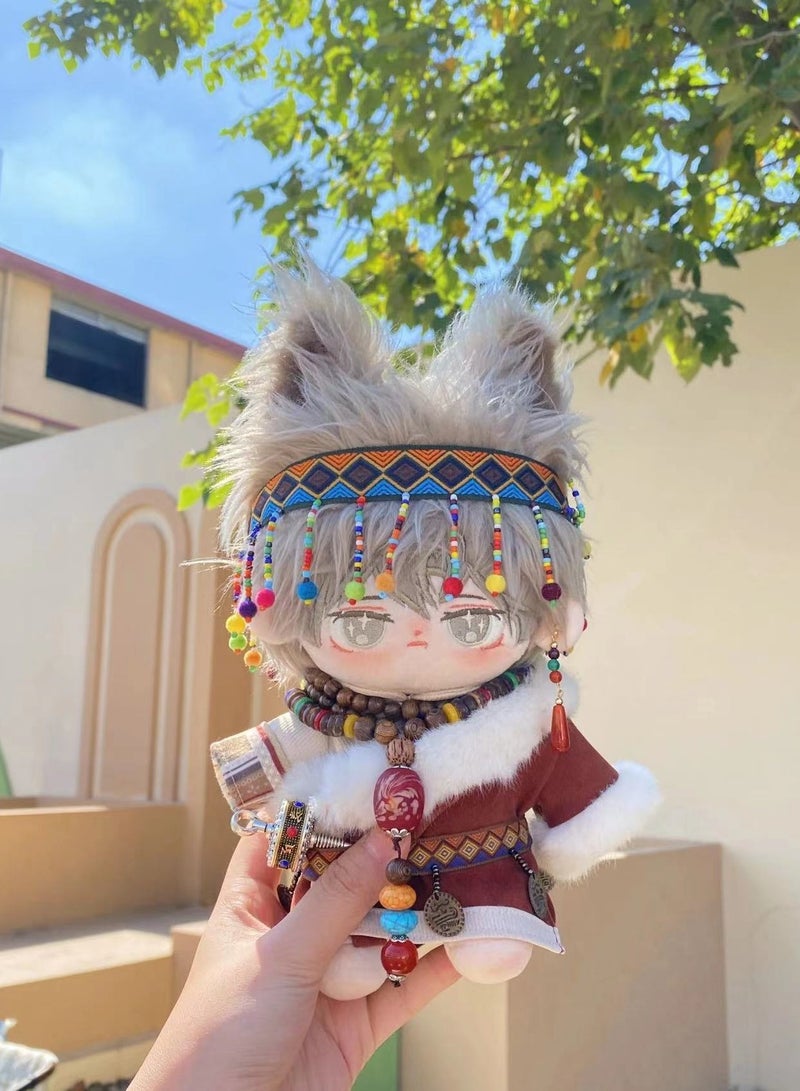 general 20cm cotton doll baby clothes Tibetan clothes ethnic suit 20cm baby clothes outerwear + lining + headdress + waist chain - Image 3