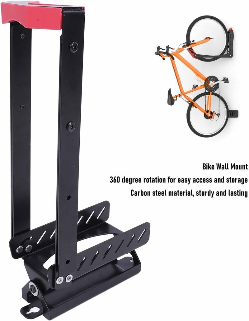 Hanger 360 Degree Rotating Carbon Steel Wall Mount, Wall Rack for Garage Storage, Space Saving Holder with 12 Accessories, Metal Hanger for Indoor Outdoor Use - Image 3
