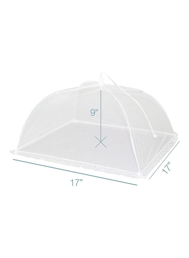 4-Piece Pop-Up Mesh Food Cover Set White 17x17x9inch - Image 4
