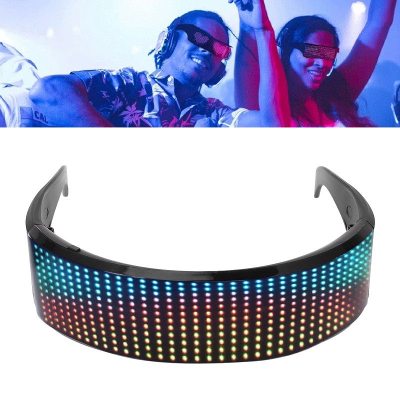 LED Glasses: 432 High Brightness LED Lights App Customizable - Sound Reactive RGB Light Up Glasses for Cosplay Party Music Festival - Image 1