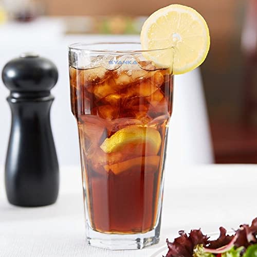 SYANKA Premium Water Glass Tumbler Highball Glasses Set of 6, 400ML, Transparent, Drinking Glass for Iced Tea, Cocktail, Juice, Milkshake, Coke, Soda - Image 1