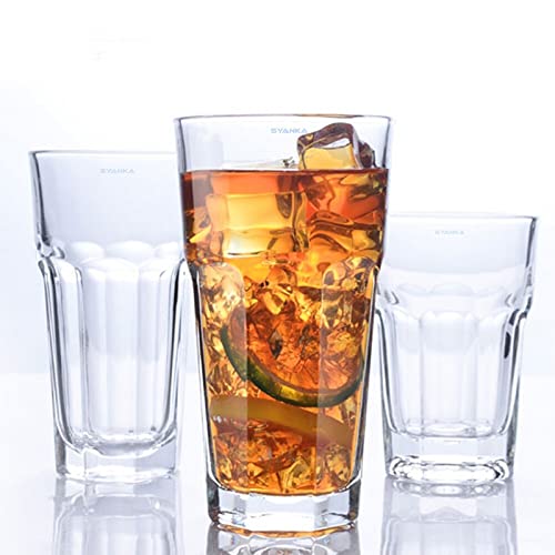 SYANKA Premium Water Glass Tumbler Highball Glasses Set of 6, 400ML, Transparent, Drinking Glass for Iced Tea, Cocktail, Juice, Milkshake, Coke, Soda - Image 2