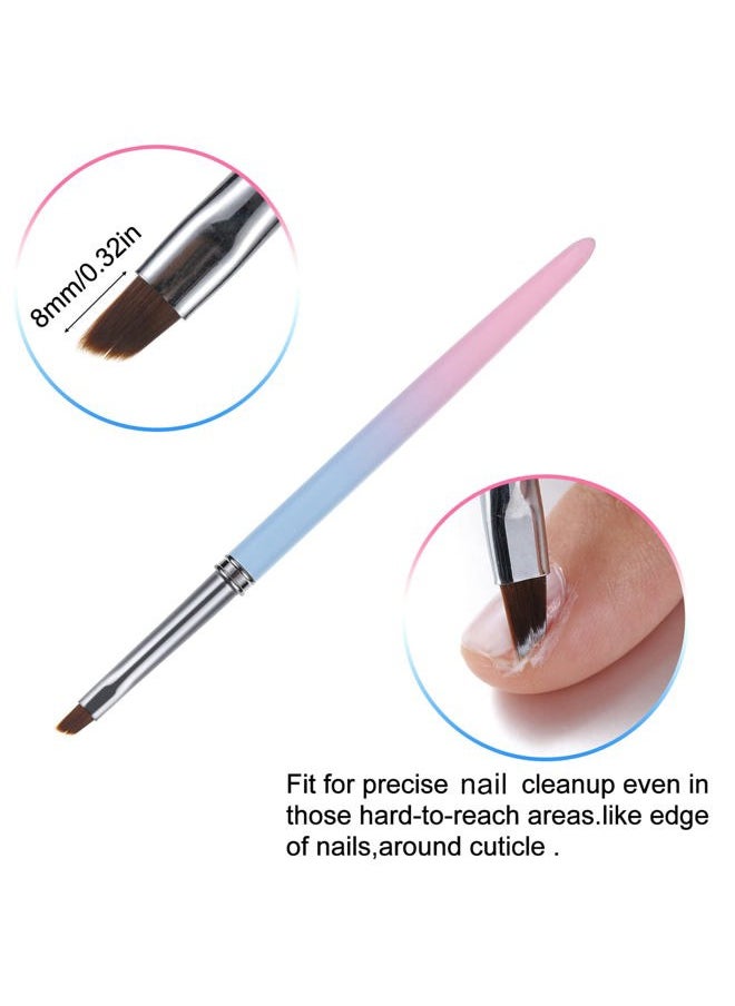 GOOTRADES - Nail Art Clean Up Brushes,Nail Brushes for Cleaning Polish Mistakes on the Cuticles, Acetone Resistant Nail Brush, Fingernail Cleaning Brushes for Nail Art and Designs (2 Pcs Round&Angled) - Image 1