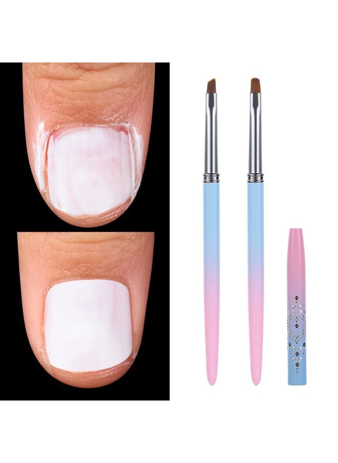 GOOTRADES - Nail Art Clean Up Brushes,Nail Brushes for Cleaning Polish Mistakes on the Cuticles, Acetone Resistant Nail Brush, Fingernail Cleaning Brushes for Nail Art and Designs (2 Pcs Round&Angled) - Image 1