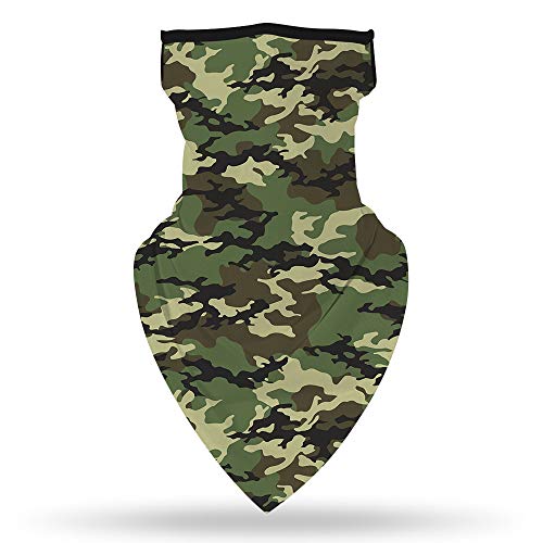 YAYOUREL Fashionable Military Camo Bandana Neck Gaiter Face Mask Covering Bandanas for Men Women Summer UV Cooling Face Scarf Mask Cover Ear Loop Hole Triangle Facemask for Fishing Run - Image 3