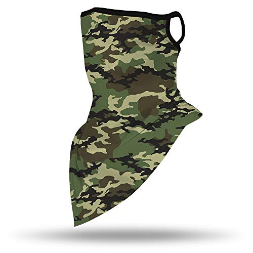 YAYOUREL Fashionable Military Camo Bandana Neck Gaiter Face Mask Covering Bandanas for Men Women Summer UV Cooling Face Scarf Mask Cover Ear Loop Hole Triangle Facemask for Fishing Run - Image 5