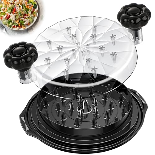 Beiyunee Chicken Shredder Tool Twist Large - 10'' Pro Meat Shredders for Chicken Breast,Visible Kitchen Gadgets Grinder Machine with Brush,Strong Anti-Slip Strip,Ergonomic Handle,BPA Free (Black) - Image 1