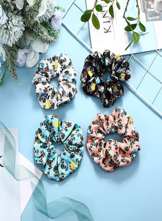 CHIROGRAPHY 12 Pieces Pug Dog Hair Scrunchies Dogs Printed Hair Scrunchies Elastic Hair Bands Scrunchy Hair Ties Ropes Scrunchies for Women or Girls Hair Accessories - Image 5