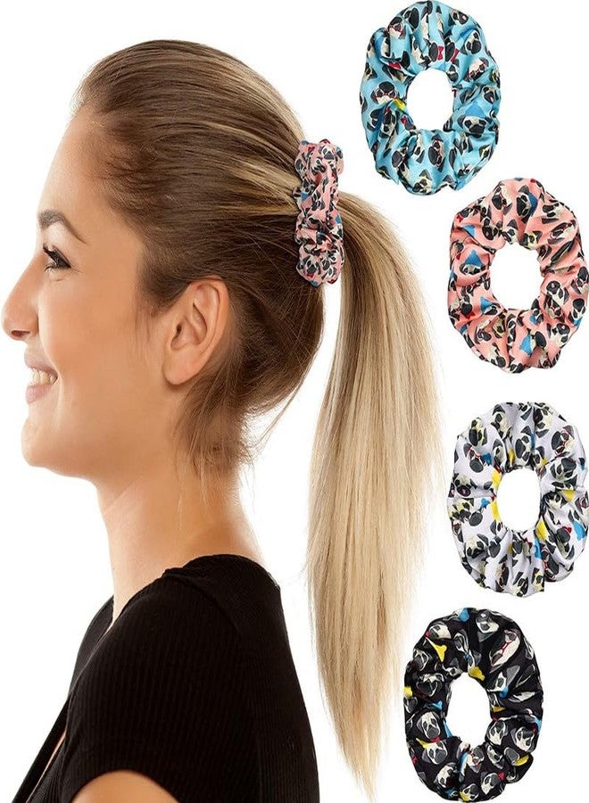 CHIROGRAPHY 12 Pieces Pug Dog Hair Scrunchies Dogs Printed Hair Scrunchies Elastic Hair Bands Scrunchy Hair Ties Ropes Scrunchies for Women or Girls Hair Accessories - Image 1
