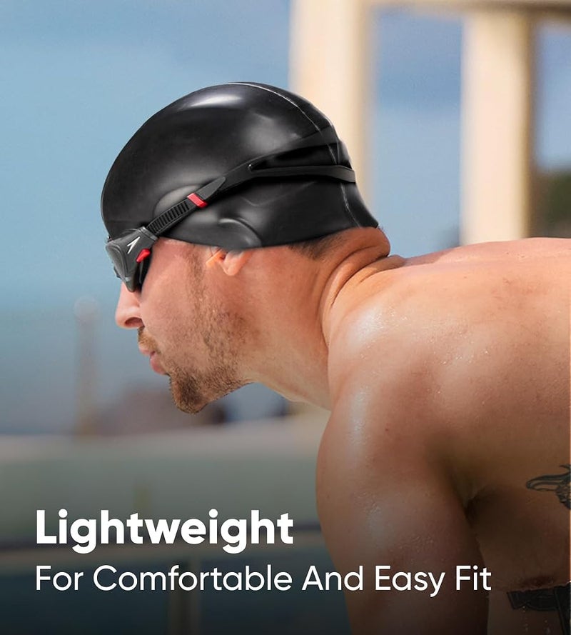 سبيدو قبعة سباحة Speedo من السيليكون العادية المسطحة - Image 4