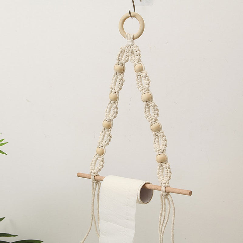 🚽 رف منشفة حمام عتيق للتثبيت على الحائط مصنوع من القطن والخشب متين - Image 3