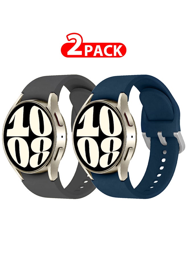 CATANES 2 Pack For Samsung Galaxy Watch 6/6 Classic 20mm Silicone Band Flexible and Durable Replacement Sport Strap - Image 1