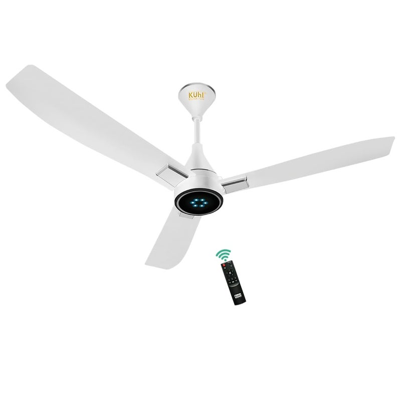 KUHL KUHL Arctis A8 1200 mm BLDC 65 Power Saving BLDC Ceiling Fan With Remote BEE 5 Star Rated ISI Marked High Air Flow LED Indicators 5 Year Warranty on Motor White  - Image 1