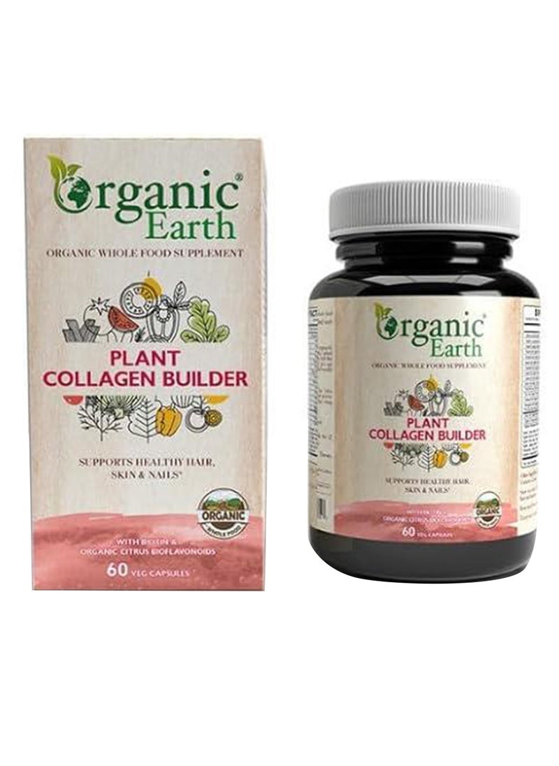 Organic Earth Plant Collagen Builder with Biotin & Organic Citrus Bioflavonoids 60 Capsules  - Image 1