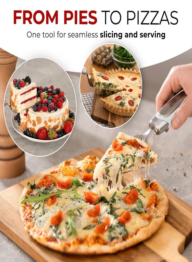 Orblue Pie Server, Essential Kitchen Tool, Serrated on Both Sides, Great for Right or Left Handed Chef, Stainless Steel Flatware , Cake Cutter,White - Image 3