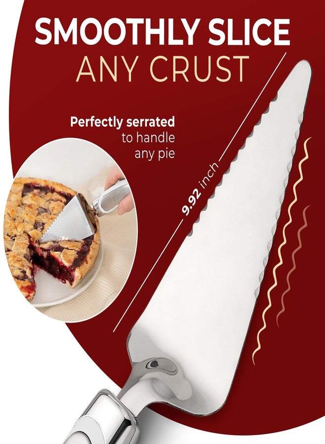 Orblue Pie Server, Essential Kitchen Tool, Serrated on Both Sides, Great for Right or Left Handed Chef, Stainless Steel Flatware , Cake Cutter,White - Image 4