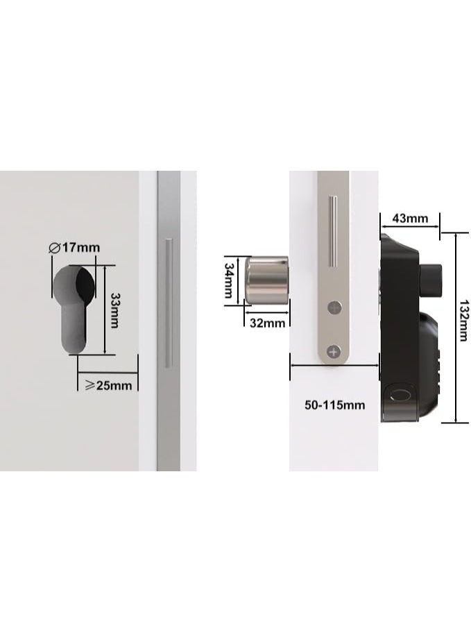 WELOCK U81-UAE Biometric Smart Cylinder Door Lock with Fingerprint Password WI-FI App RFID Card Spare Mechanical Key for Front Door - Image 3