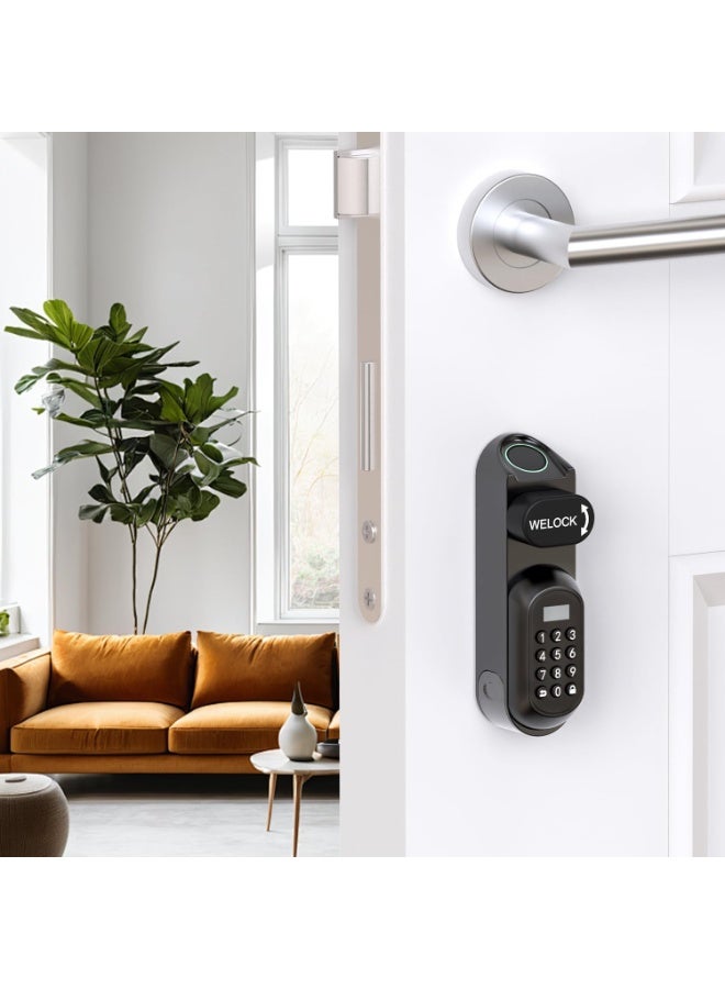 WELOCK U81-UAE Biometric Smart Cylinder Door Lock with Fingerprint Password WI-FI App RFID Card Spare Mechanical Key for Front Door - Image 2
