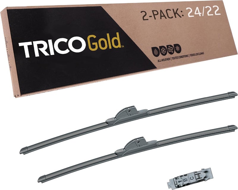 TRICO Gold™ 24 & 22 Inch Pack of 2 Automotive Replacement Windshield Wiper Blades - Image 1