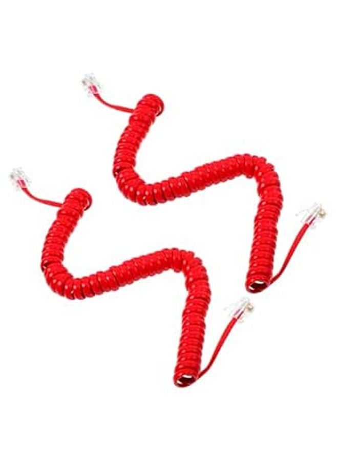 Spiral Telephone Cord for Landline Phones 2 Pack Flexible Easy Installation - Image 1