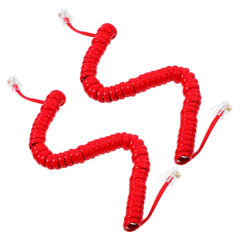 Spiral Telephone Cord for Landline Phones 2 Pack Flexible Easy Installation - Image 2