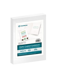 PrintWorks White Matte Photo Paper 200 Gsm/9.2 Mil Cardstock Paper Perfect For School And Craft Projects 8.5 X 11 100 Sheets (00568)  - Image 1