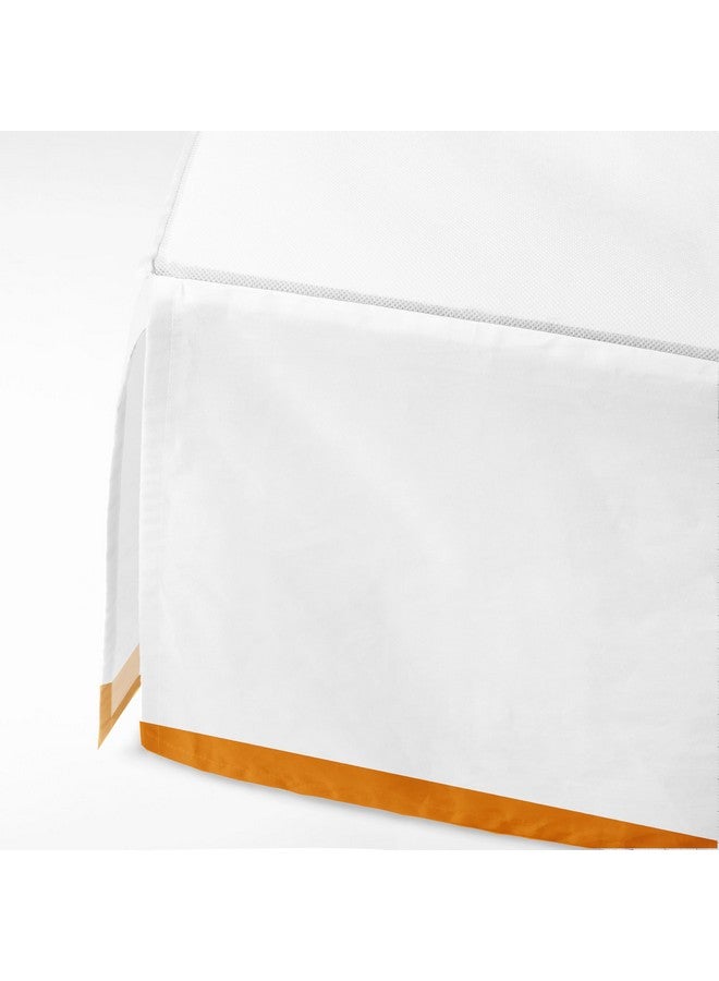 Bacati - Mix N Match White with Band at Bottom Crib Skirt (White/Orange) - Image 2