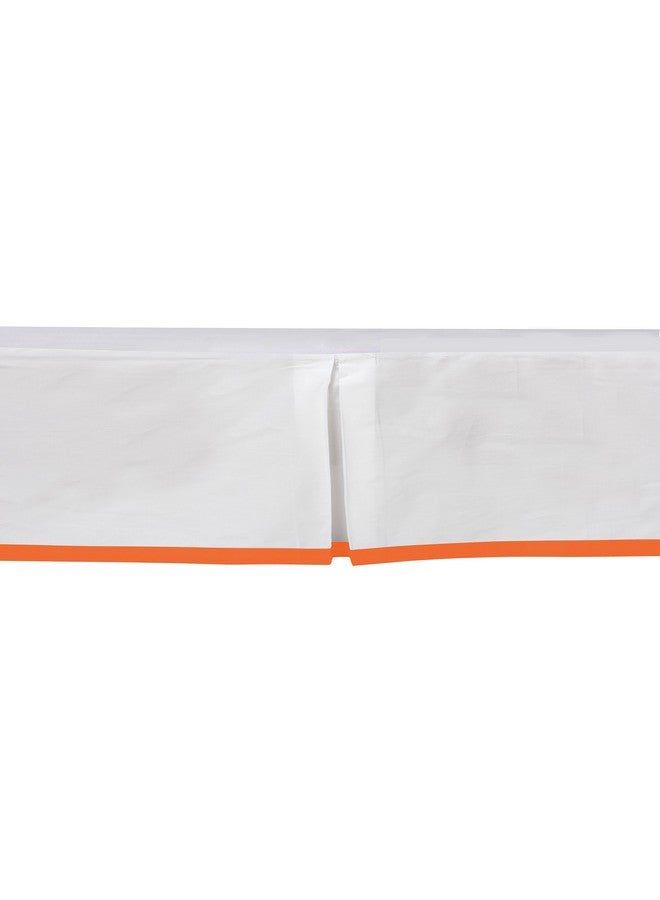 Bacati - Mix N Match White with Band at Bottom Crib Skirt (White/Orange) - Image 4