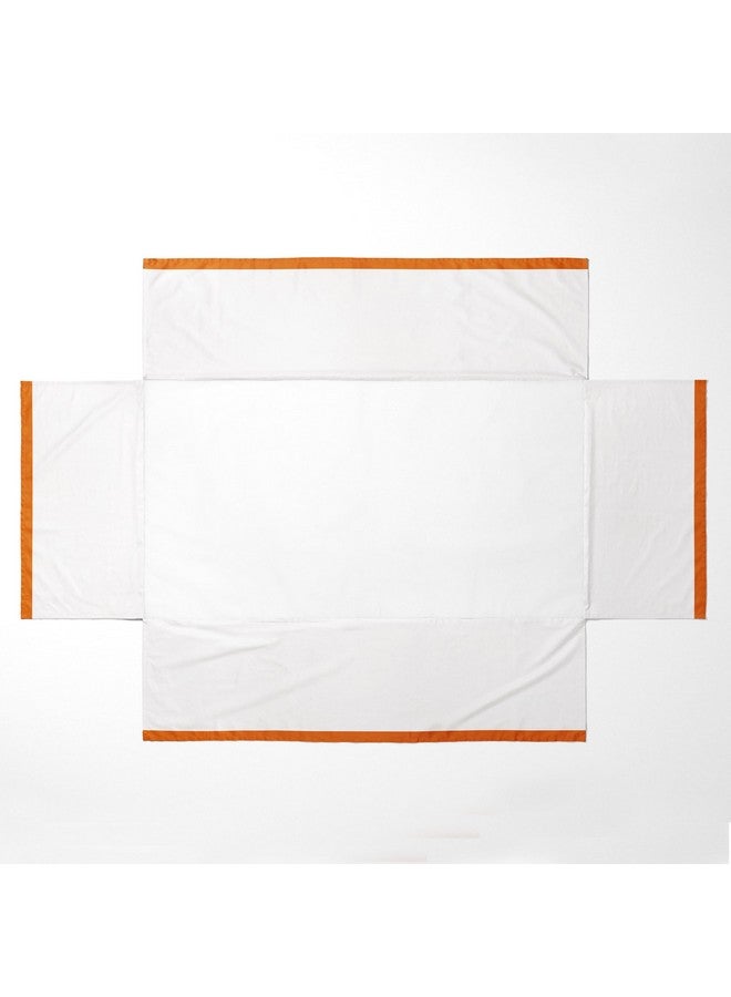Bacati - Mix N Match White with Band at Bottom Crib Skirt (White/Orange) - Image 3