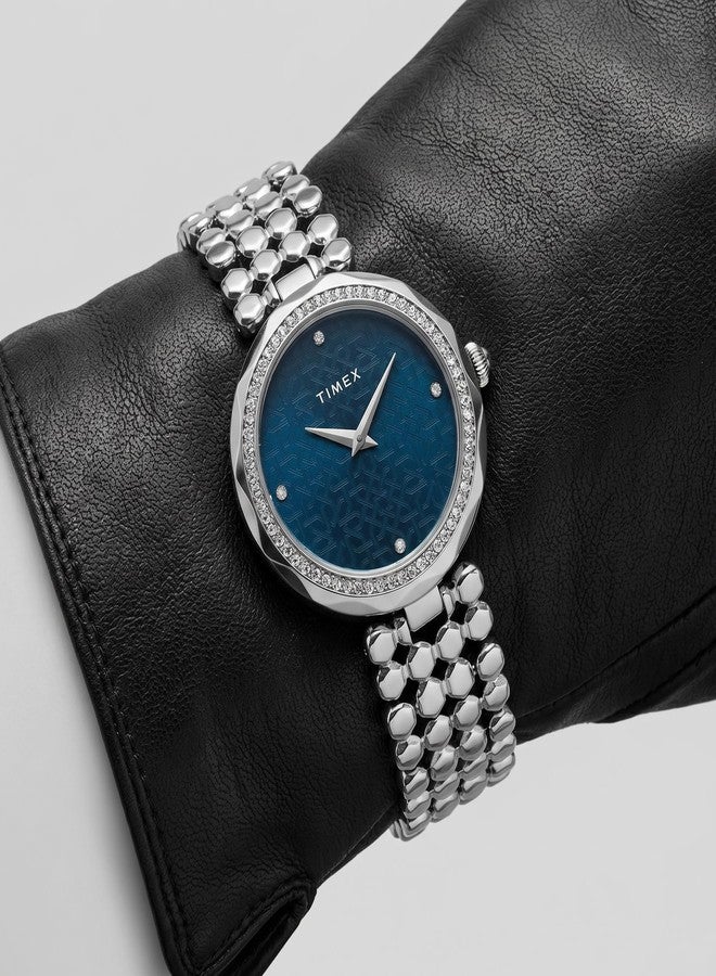 TIMEX Fria Round 34mm Blue Dial Analog Women Watch - TWEL13906 - Image 2