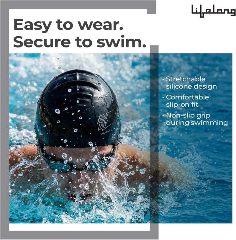Lifelong Swimming Cap for Men & Women- Swim Hair Caps for Short Hair - Image 2