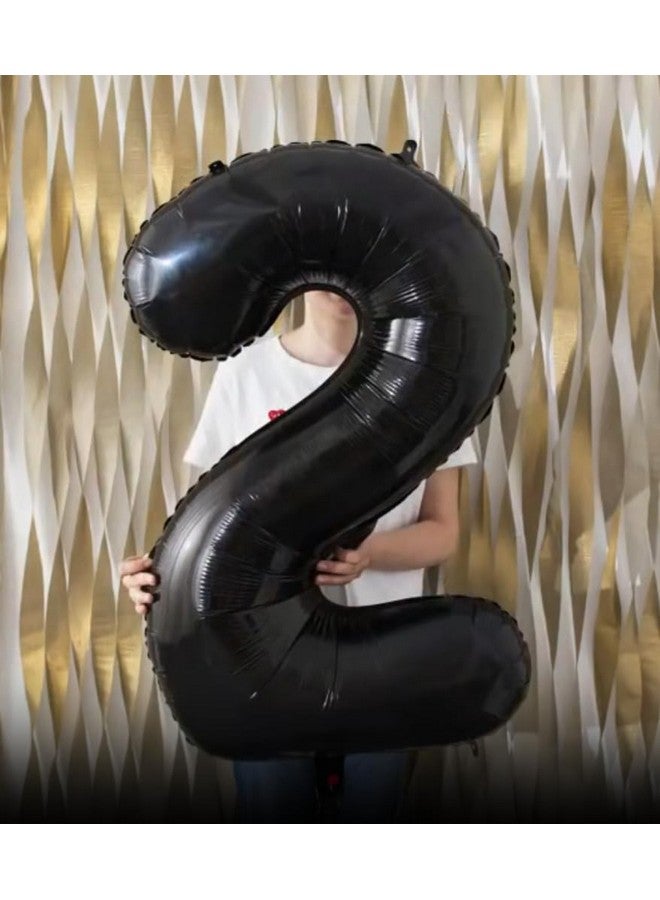 Atpata Funky Black Number Foil Balloons for Numeric Milestone Parties (40 INCH, 2) - Image 1