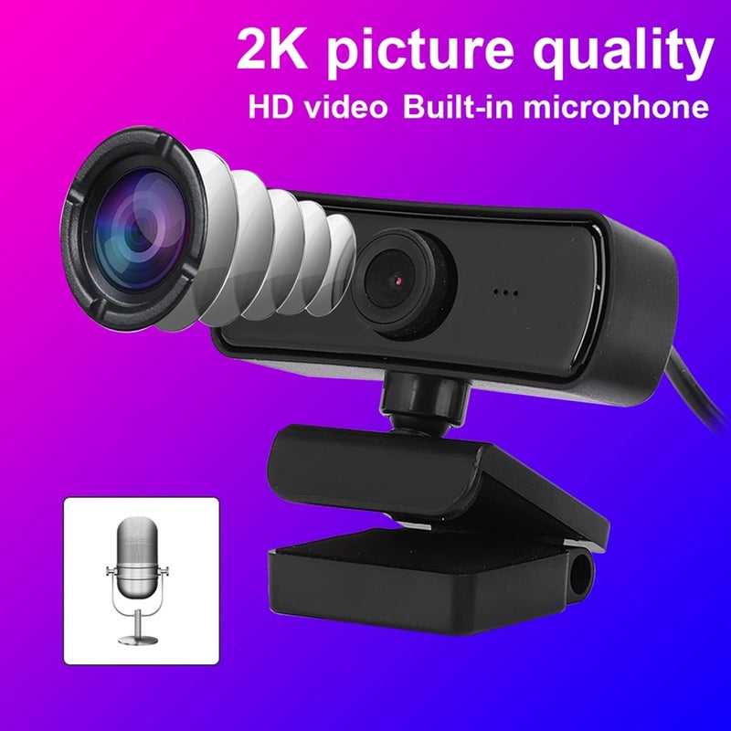 تغليف قبل التخزين كاميرا ويب Zopsc بدقة 4K مع دوران 360 درجة، وميكروفون مدمج، وتشغيل فوري، للمؤتمرات المرئية، والدروس عبر الإنترنت، والألعاب استخدام طويل مكثف يسهل النقل خيارات متنوعة - Image 3