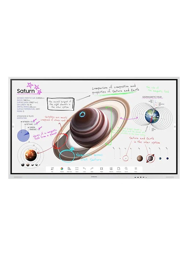 Flip Pro WM85B 85-Inch 4K UHD Interactive Display – Infrared Multi-Touch (20 Points), Tizen 6.5 OS, Wi-Fi, Bluetooth, AirPlay 2, USB-C, HDMI, DisplayPort, 32GB Storage, OPS Slot, Antimicrobial Matte Screen, Landscape Orientation, 16/7 Operation, VESA 600x400, Built-in Screen Mirroring, Audio Out | LH85WMBWLGCXUE